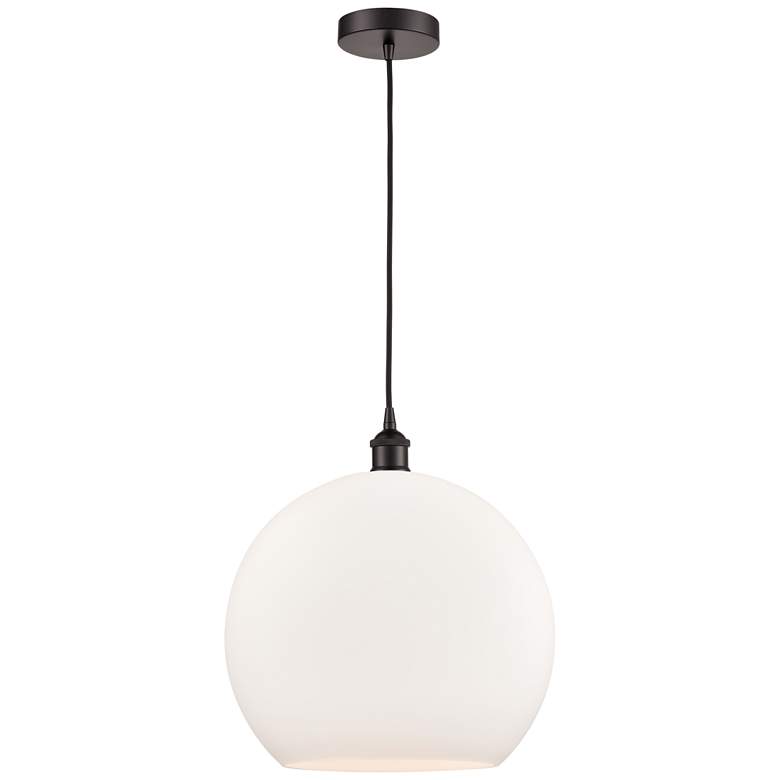 Image 1 Athens 14" Oil Rubbed Bronze Pendant w/ Matte White Shade