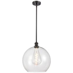 Athens 14" Oil Rubbed Bronze Pendant With Clear Shade