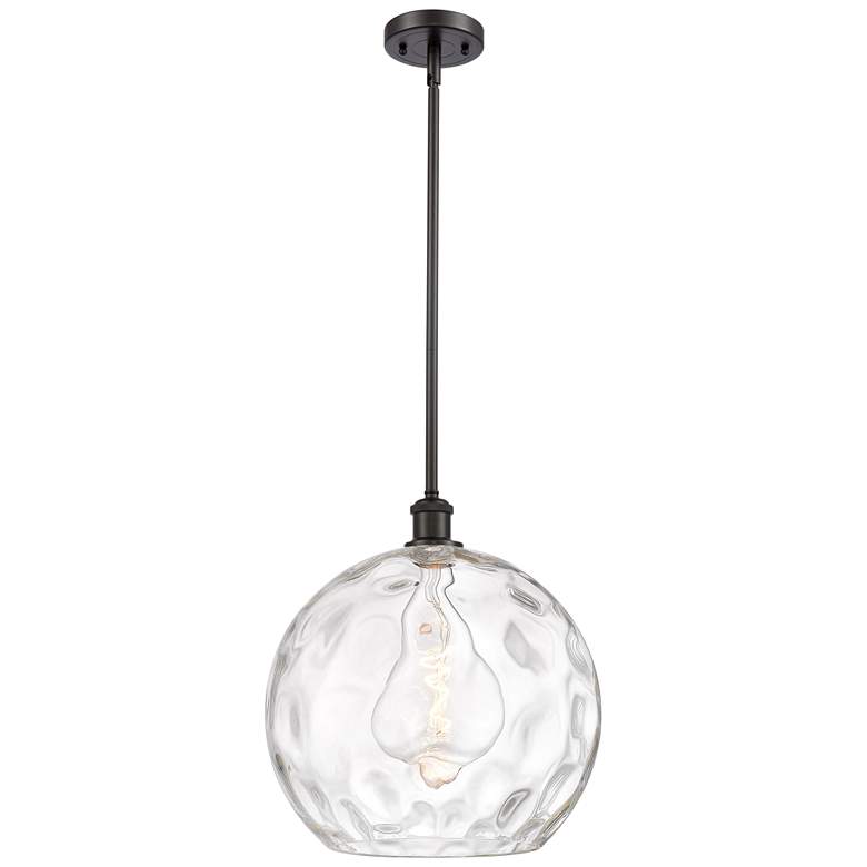 Image 1 Athens 14" Oil Rubbed Bronze Pendant With Clear Water Glass Shade