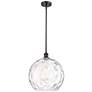 Athens 14" Oil Rubbed Bronze Pendant With Clear Water Glass Shade