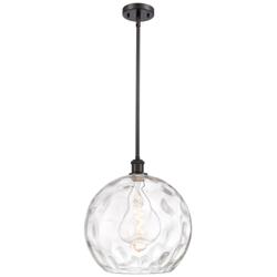 Athens 14" Oil Rubbed Bronze Pendant With Clear Water Glass Shade