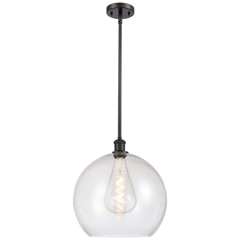 Image 1 Athens 14" Oil Rubbed Bronze Pendant With Seedy Shade