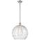 Athens 14" Polished Chrome LED Pendant With Clear Deco Swirl Shade