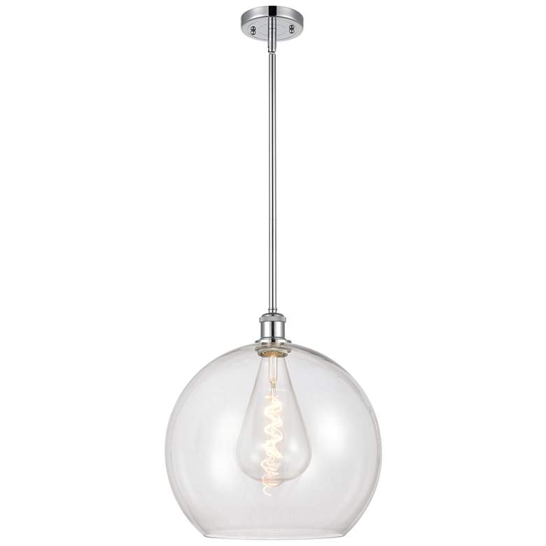 Image 1 Athens 14 inch Polished Chrome LED Pendant With Clear Shade