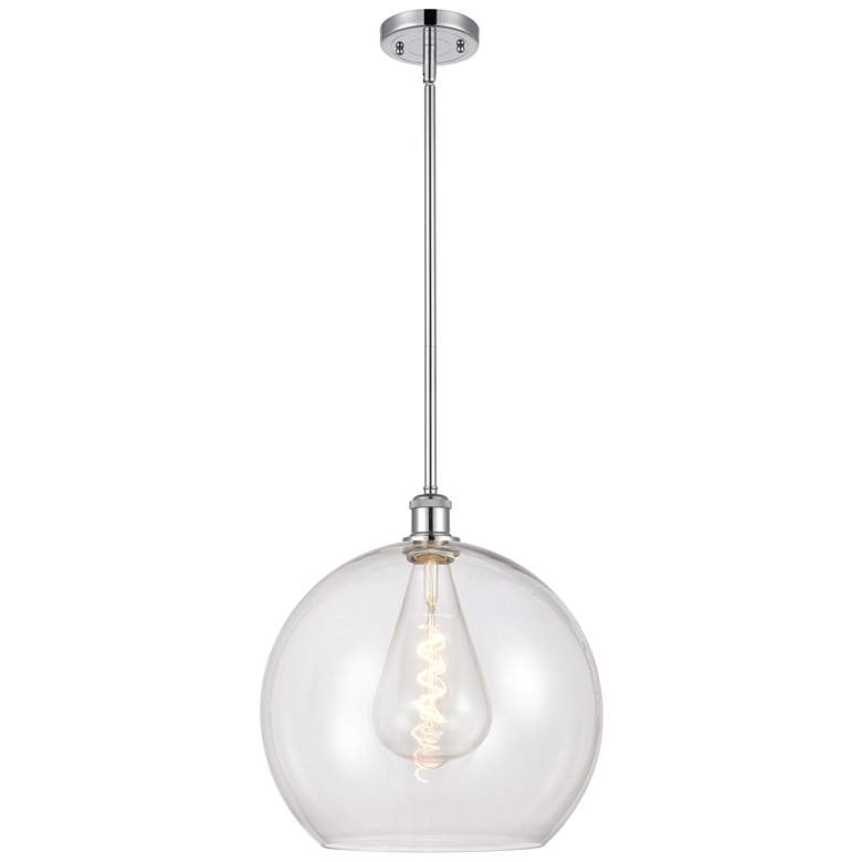 Image 1 Athens 14" Polished Chrome LED Pendant With Clear Shade