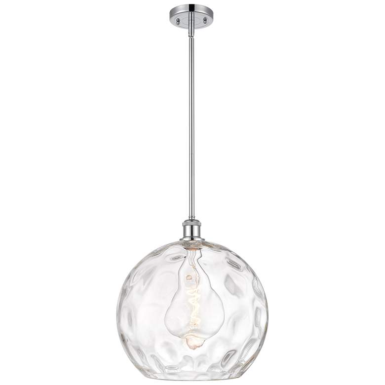 Image 1 Athens 14" Polished Chrome LED Pendant With Clear Water Glass Shade