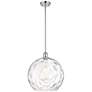 Athens 14" Polished Chrome LED Pendant With Clear Water Glass Shade