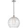 Athens 14" Polished Chrome Pendant w/ Clear Deco Swirl Shade