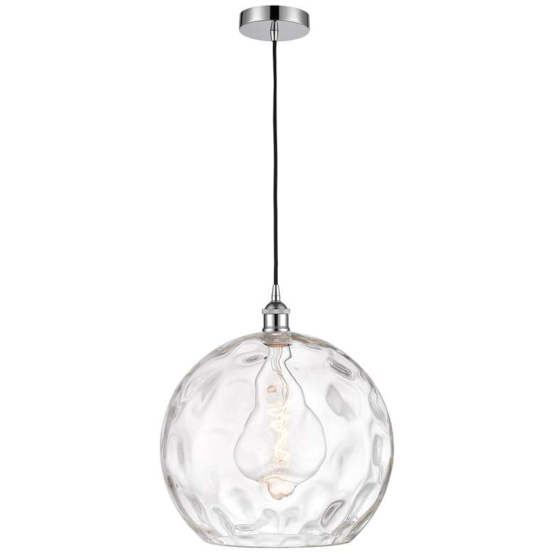 Image 1 Athens 14 inch Polished Chrome Pendant w/ Clear Water Glass Shade