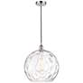 Athens 14" Polished Chrome Pendant w/ Clear Water Glass Shade