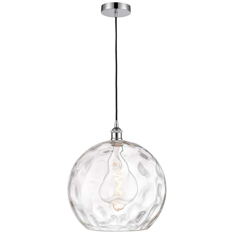 Image 1 Athens 14" Polished Chrome Pendant w/ Clear Water Glass Shade