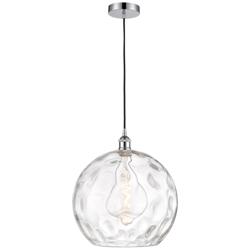 Athens 14" Polished Chrome Pendant w/ Clear Water Glass Shade