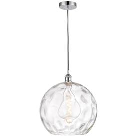 Athens 14" Polished Chrome Pendant w/ Clear Water Glass Shade Athens 14" Polished Chrome Pendant w/ Clear Water Glass Shade