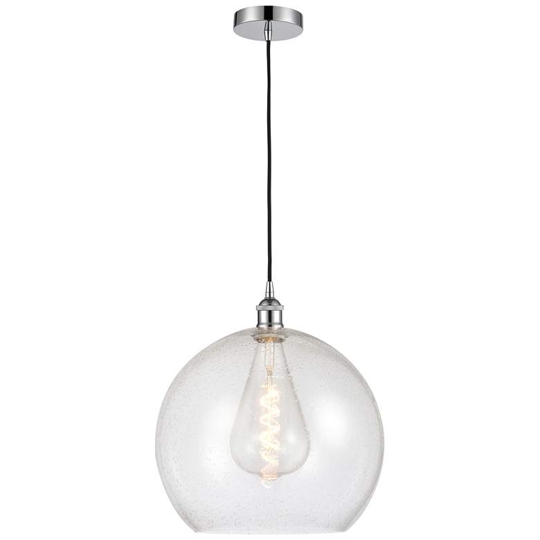 Image 1 Athens 14" Polished Chrome Pendant w/ Seedy Shade