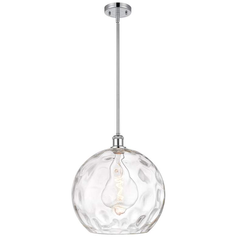 Image 1 Athens 14" Polished Chrome Pendant With Clear Water Glass Shade