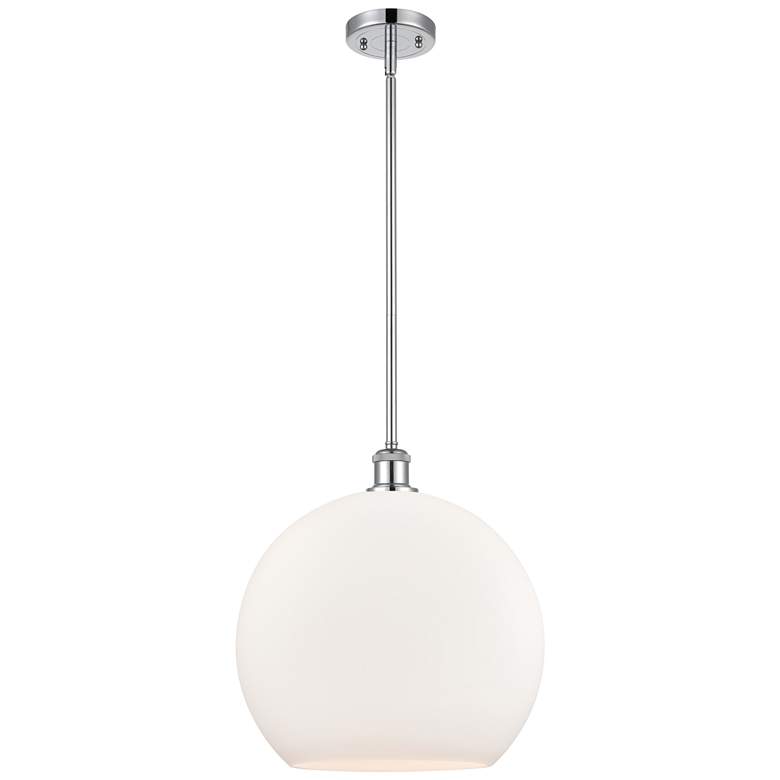 Image 1 Athens 14 inch Polished Chrome Pendant With Matte White Shade