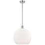 Athens 14" Polished Chrome Pendant With Matte White Shade