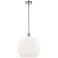 Athens 14" Polished Chrome Pendant With Matte White Shade