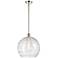 Athens 14" Polished Nickel LED Pendant With Clear Deco Swirl Shade