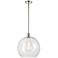 Athens 14" Polished Nickel LED Pendant With Clear Shade