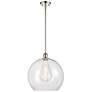 Athens 14" Polished Nickel LED Pendant With Clear Shade