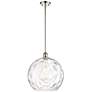 Athens 14" Polished Nickel LED Pendant With Clear Water Glass Shade