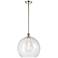 Athens 14" Polished Nickel LED Pendant With Seedy Shade