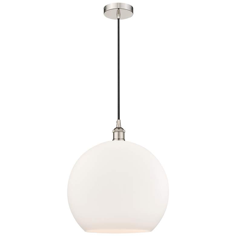 Image 1 Athens 14" Polished Nickel Pendant w/ Matte White Shade