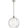 Athens 14" Polished Nickel Pendant With Clear Water Glass Shade