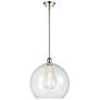 Athens 14" Polished Nickel Pendant With Seedy Shade
