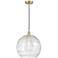 Athens 14" Satin Gold Pendant w/ Clear Deco Swirl Shade
