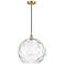 Athens 14" Satin Gold Pendant w/ Clear Water Glass Shade