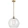 Athens 14" Satin Gold Pendant With Clear Shade