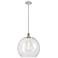 Athens 14" White & Chrome LED Pendant With Clear Shade