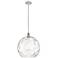 Athens 14" White & Chrome LED Pendant With Clear Water Glass Shade