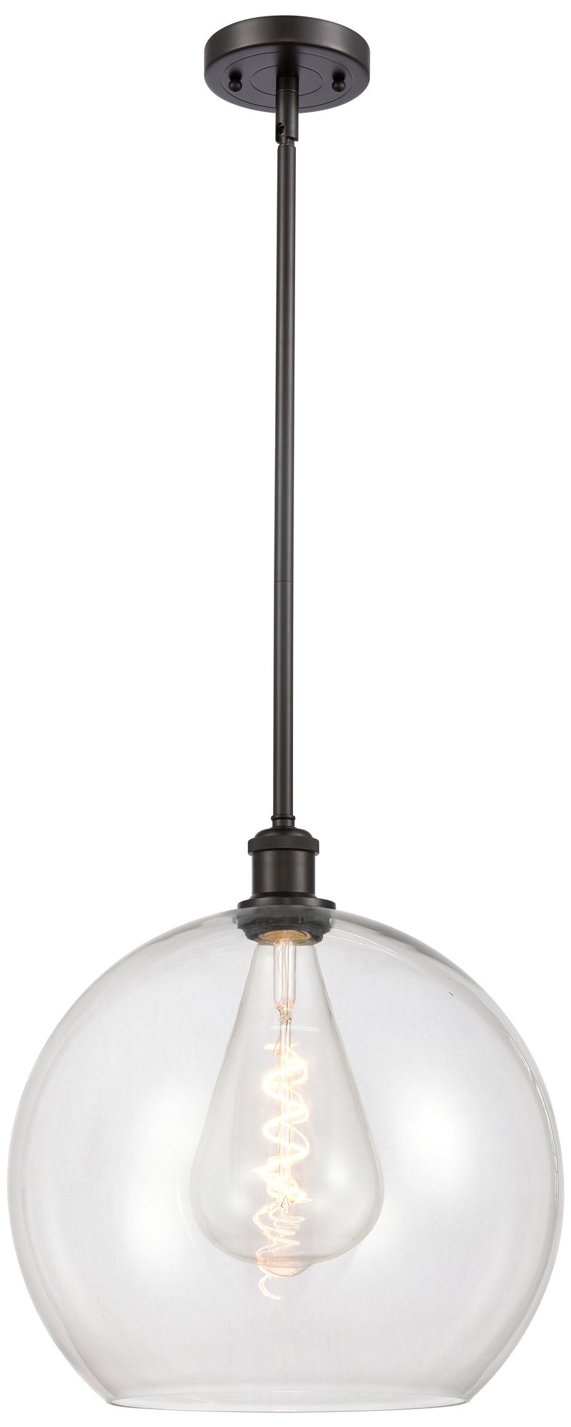 Athens 14" Oil Rubbed Bronze LED Pendant With Clear Shade - Made to Order