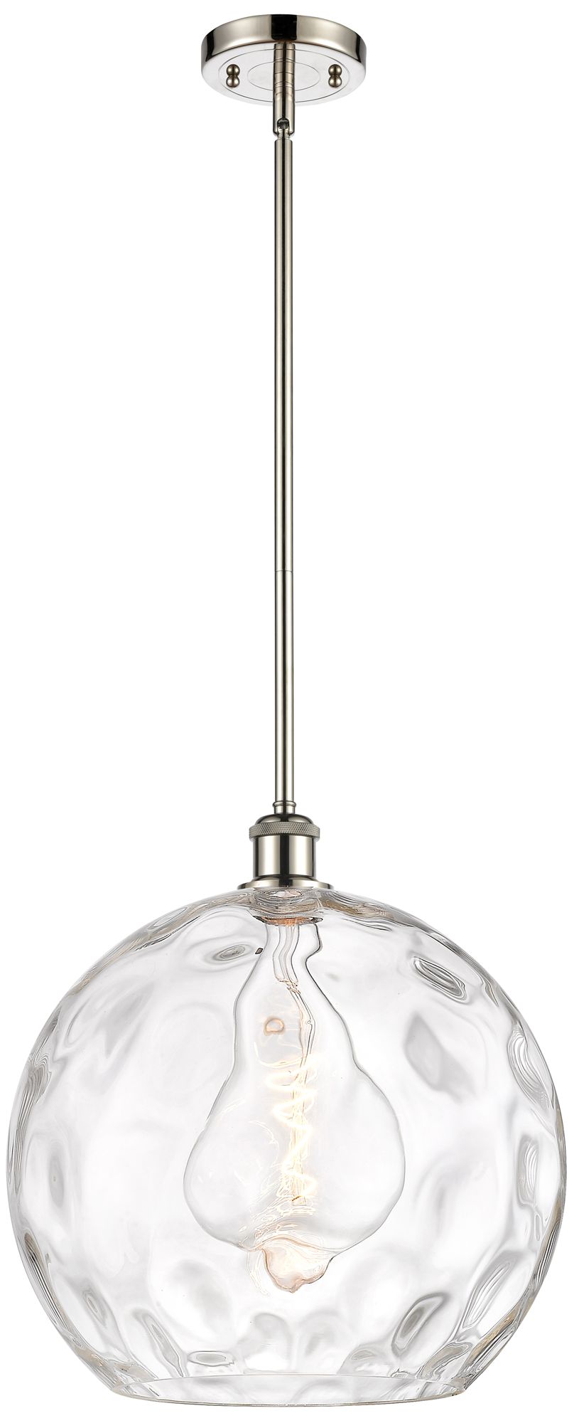 Athens 14" Polished Nickel LED Pendant w/Clear Water Glass Made to Order