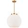 Athens 15 3/4" Wide Satin Gold Pendant Light w/ White Glass