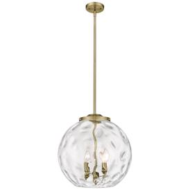 Athens 15 3/4"W Antique Brass Clear Glass 3-Light Pendant Athens 15 3/4"W Antique Brass Clear Glass 3-Light Pendant