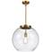 Athens 15 3/4"W Brushed Brass Pendant Light w/ Clear Glass