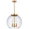 Athens 15 3/4"W Satin Gold 3-Light Pendant w/ Seedy Glass