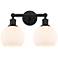 Athens 15" 2-Light Matte Black Bath Light w/ Matte White Shade
