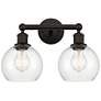 Athens 15" 2-Light Oil Rubbed Bronze Bath Light w/ Clear Shade