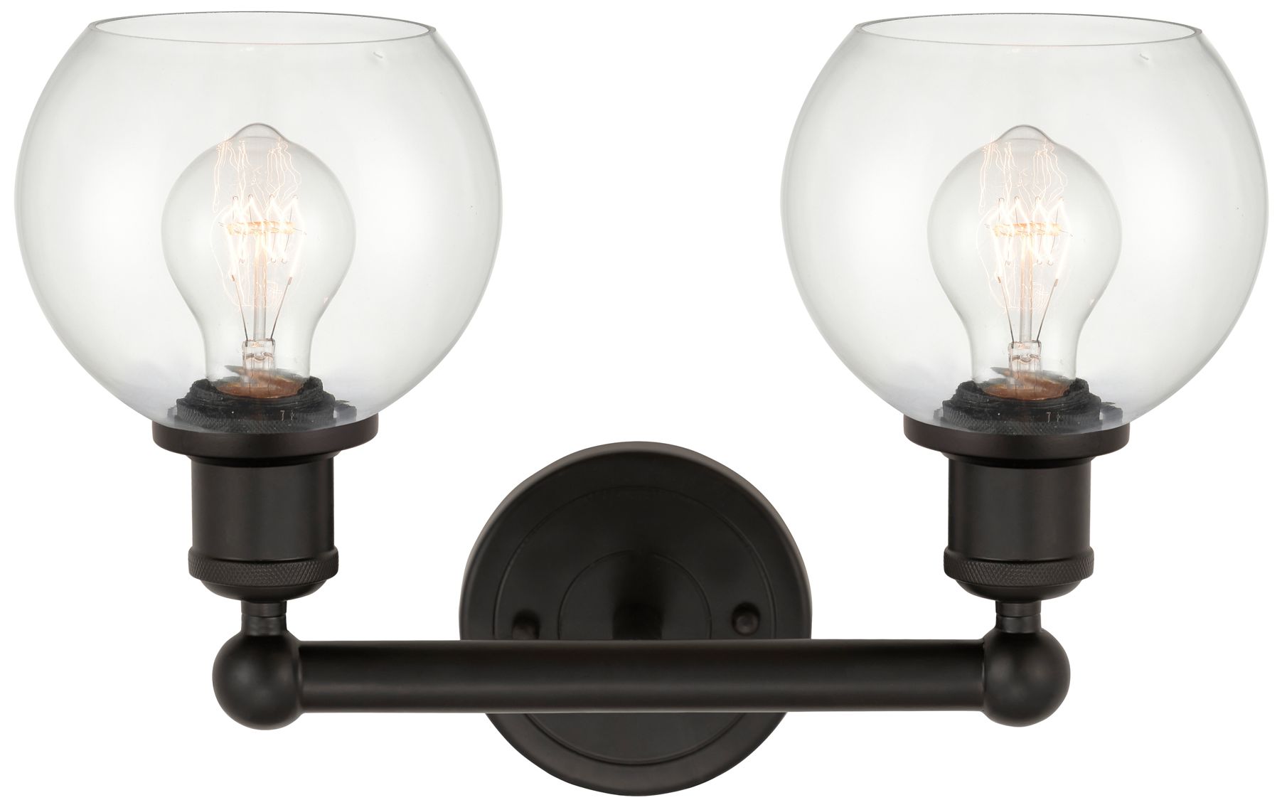 Image 2 Athens 15" 2-Light Oil Rubbed Bronze Bath Light w/ Clear Shade more views