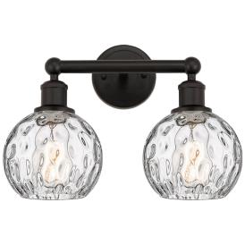 Athens 15" 2-Light Oil Rubbed Bronze Bath Light w/ Clear Water Glass S Athens 15" 2-Light Oil Rubbed Bronze Bath Light w/ Clear Water Glass S