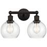 Athens 15" 2-Light Oil Rubbed Bronze Bath Light w/ Seedy Shade