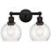 Athens 15" 2-Light Oil Rubbed Bronze Bath Light w/ Seedy Shade