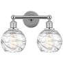 Athens 15" 2-Light Polished Chrome Bath Light w/ Clear Deco Swirl Shad