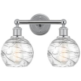 Athens 15" 2-Light Polished Chrome Bath Light w/ Clear Deco Swirl Shad Athens 15" 2-Light Polished Chrome Bath Light w/ Clear Deco Swirl Shad