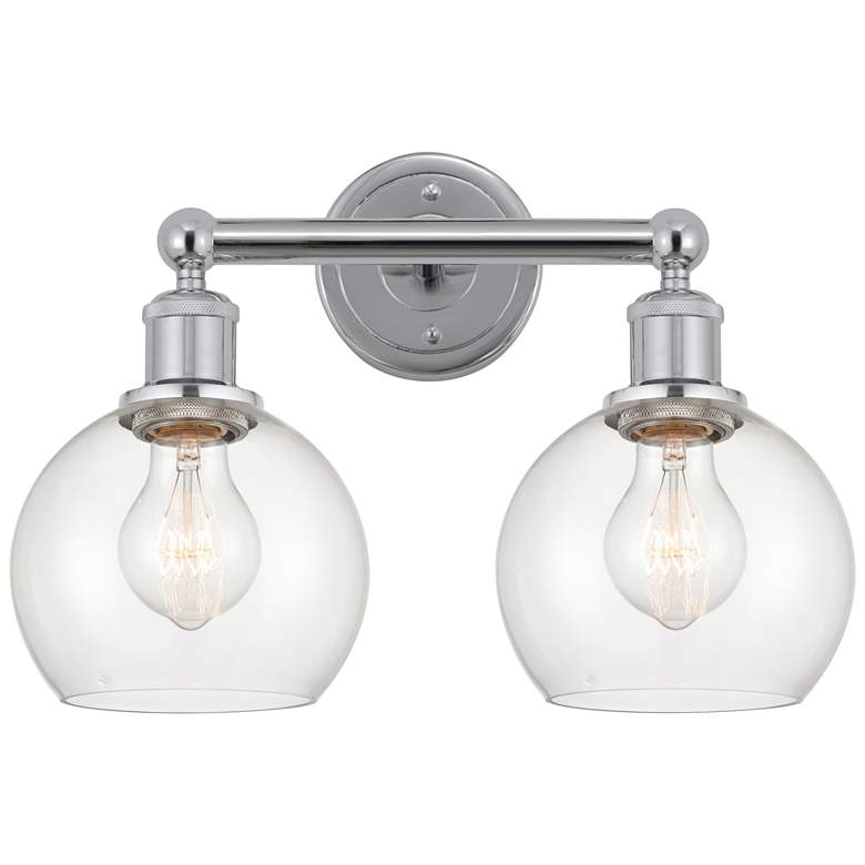 Image 1 Athens 15" 2-Light Polished Chrome Bath Light w/ Clear Shade